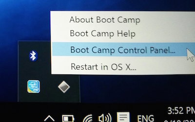 Open Boot Camp Control Panel