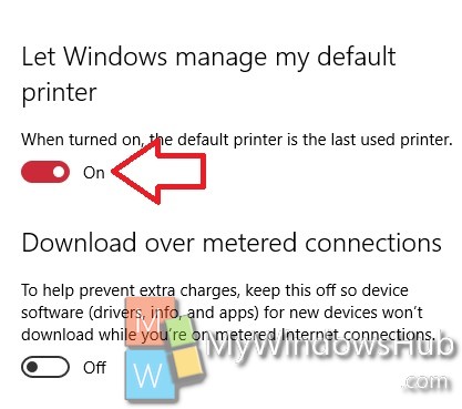 let windows manage my default printer