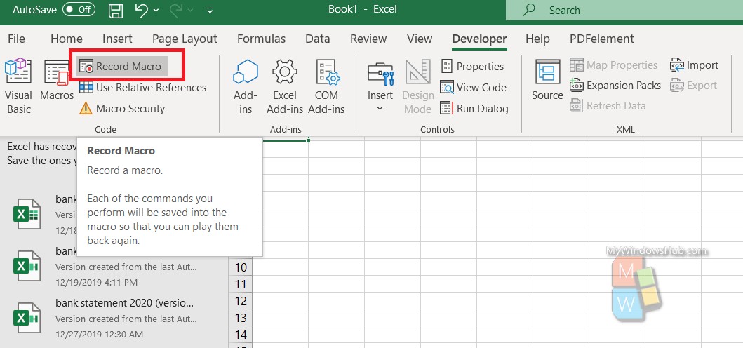 relativ referensmakro-inspelare VBA