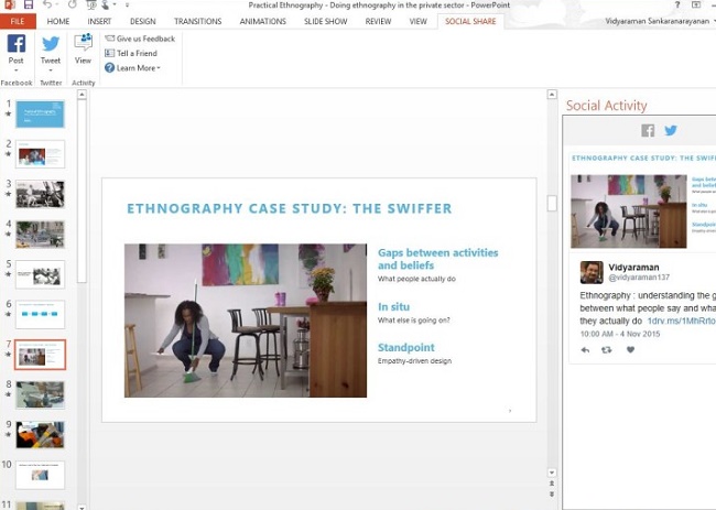 Microsoft Garage launches Social Share plug-in for PowerPoint