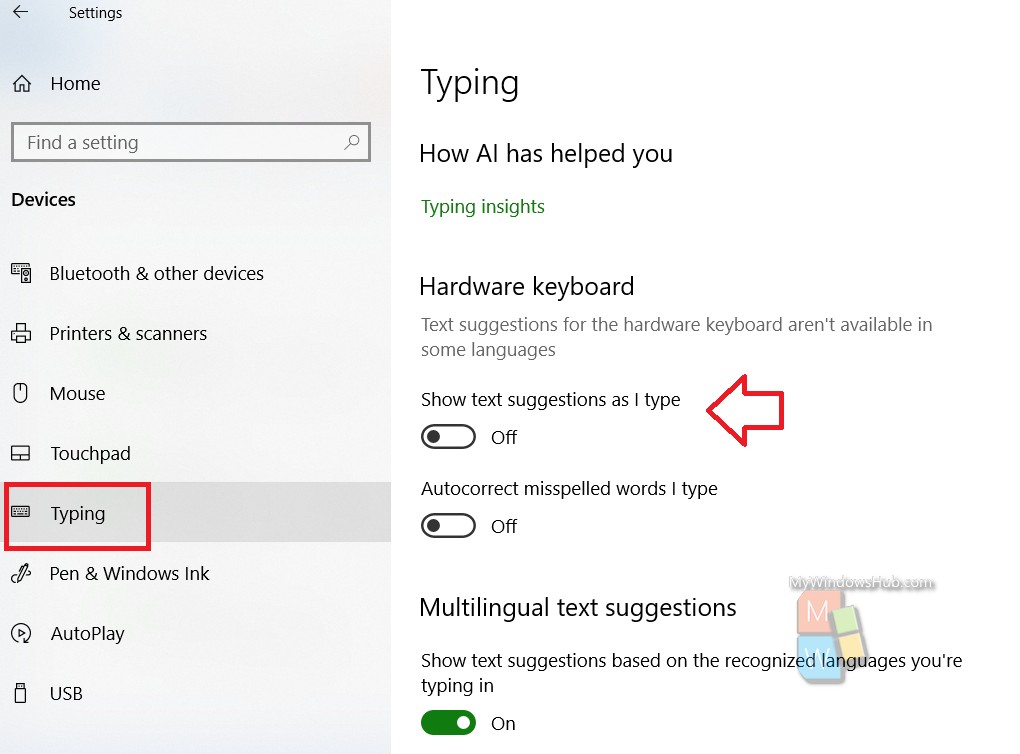 How To Turn On Text Suggestions While Typing In Windows 10