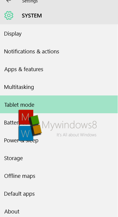 tablet mode