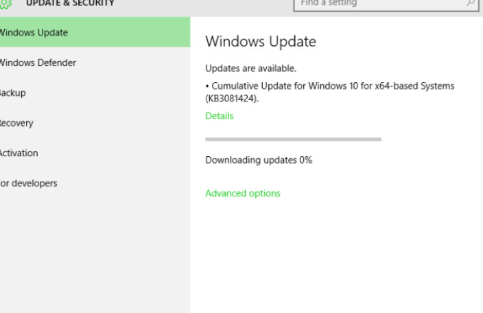 Microsoft released the first cumulative update for Windows 10