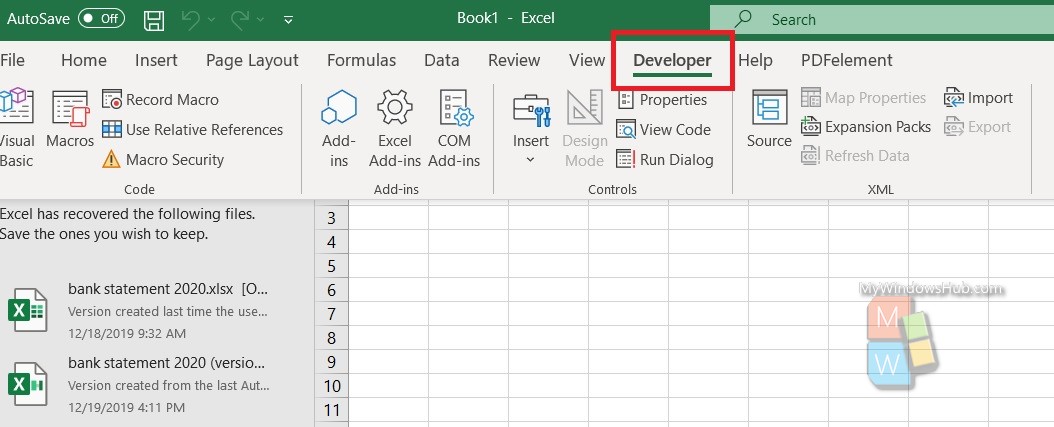 developer mode excel  vba