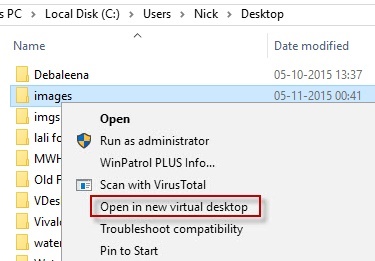 open a file in a new Virtual Desktop