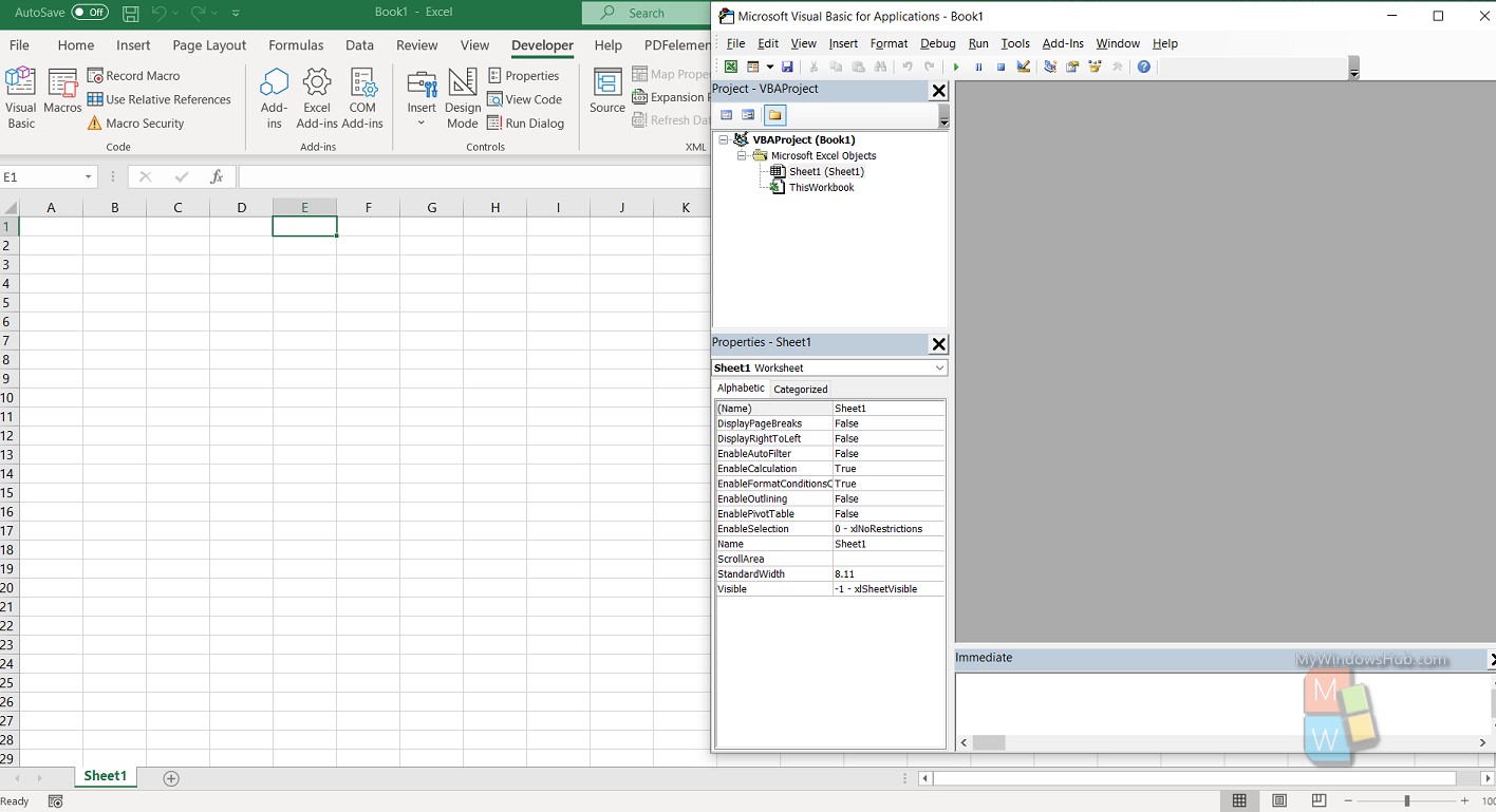 Excel VBA Editor Interface In MS Excel