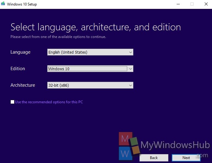 Download Windows 10 Version