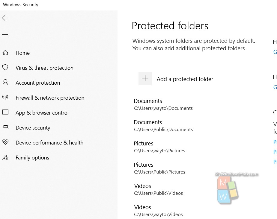 add a protected folder