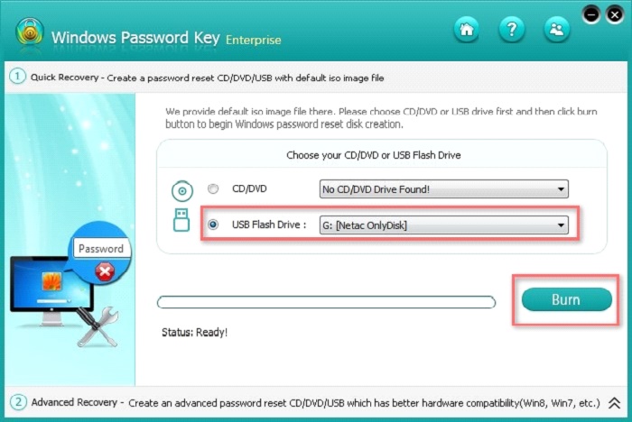 windows 10 reset password usb