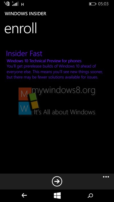 Enroll Windows Insider