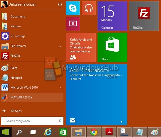 live tiles not working windows 10