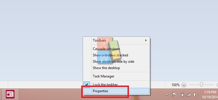 Windows 10 Taskbar Properties
