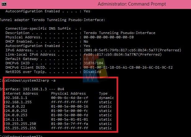 windows command mac address