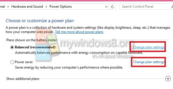 Change Plan Settings