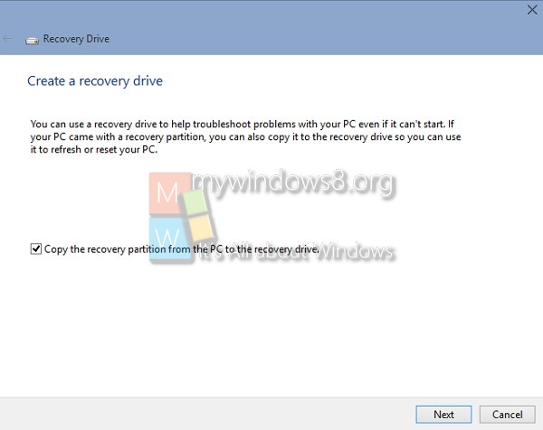 Create recovery drive