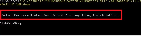 Windows Resoruce Protection did not find any integrity violations