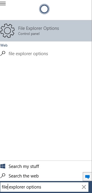 File Explorer options