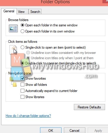 Folder options