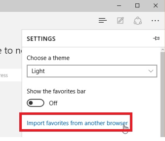 Import favorites from another browser