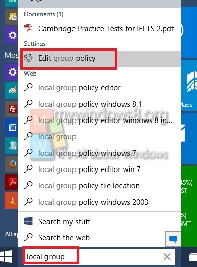 Local group Policy Editor
