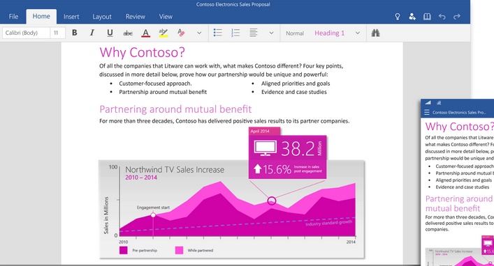 New touch and mobile-first Office unveiled with Windows 10 Technical Preview