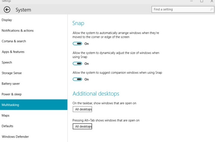Windows 10 leaked screenshots show Task View with couple power-user features