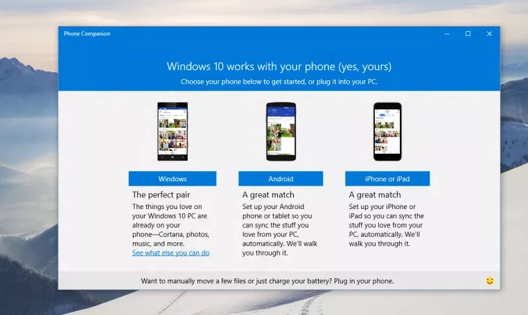 Phone Companion App of Windows 10 available for Android and iOS also