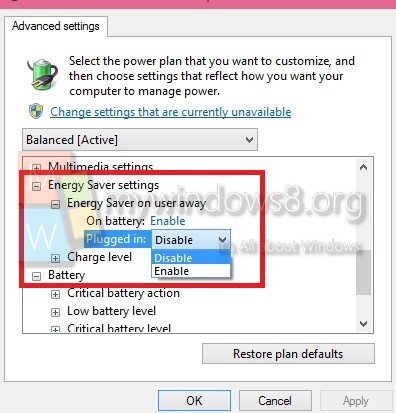 Energy Saver Mode in Windows 10