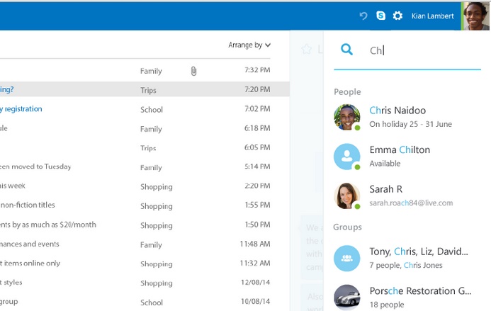 Microsoft upgrading Skype integration to all Outlook.com users