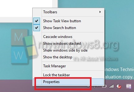 Taskbar-Propeties